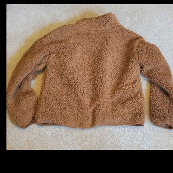 Maurices womens small brown faux fur shell coat / sweater & plaid teddy sherpa - Picture 6 of 6